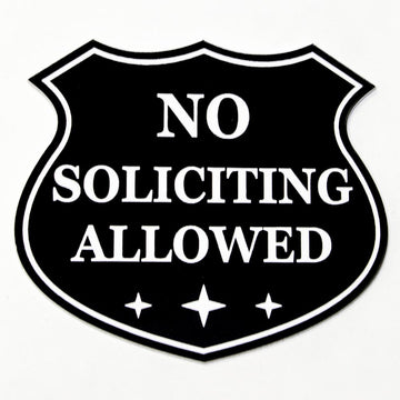 No Soliciting Allowed Shield Sign